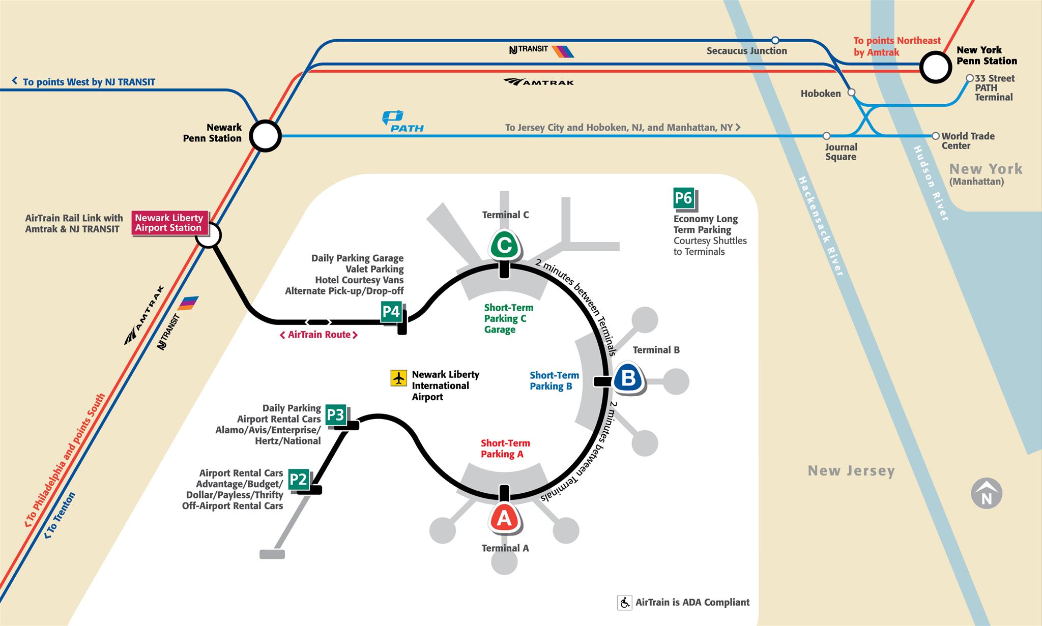 Newark Airport EWR Parking Rates P4 P6 Parking Guide 2022   EWR Parking Map 